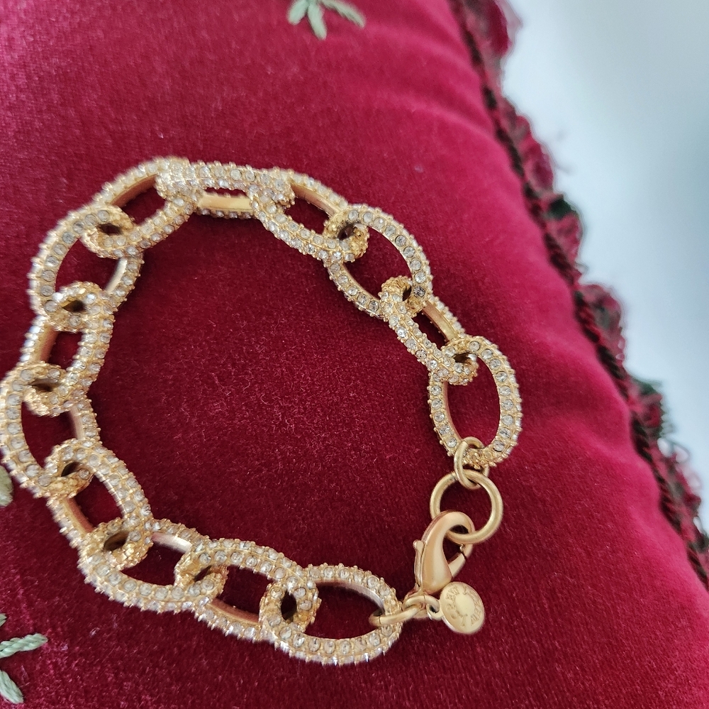 J. CREW PAVE' CHAIN LINK RHINESTONE BRACLET
